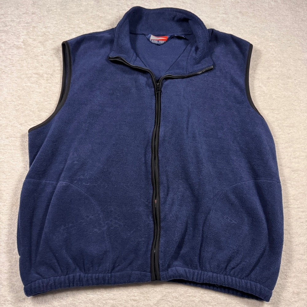 Sands Point‎ Anti-Pill Fleece Vest Navy Blue Full Zip Men's XL